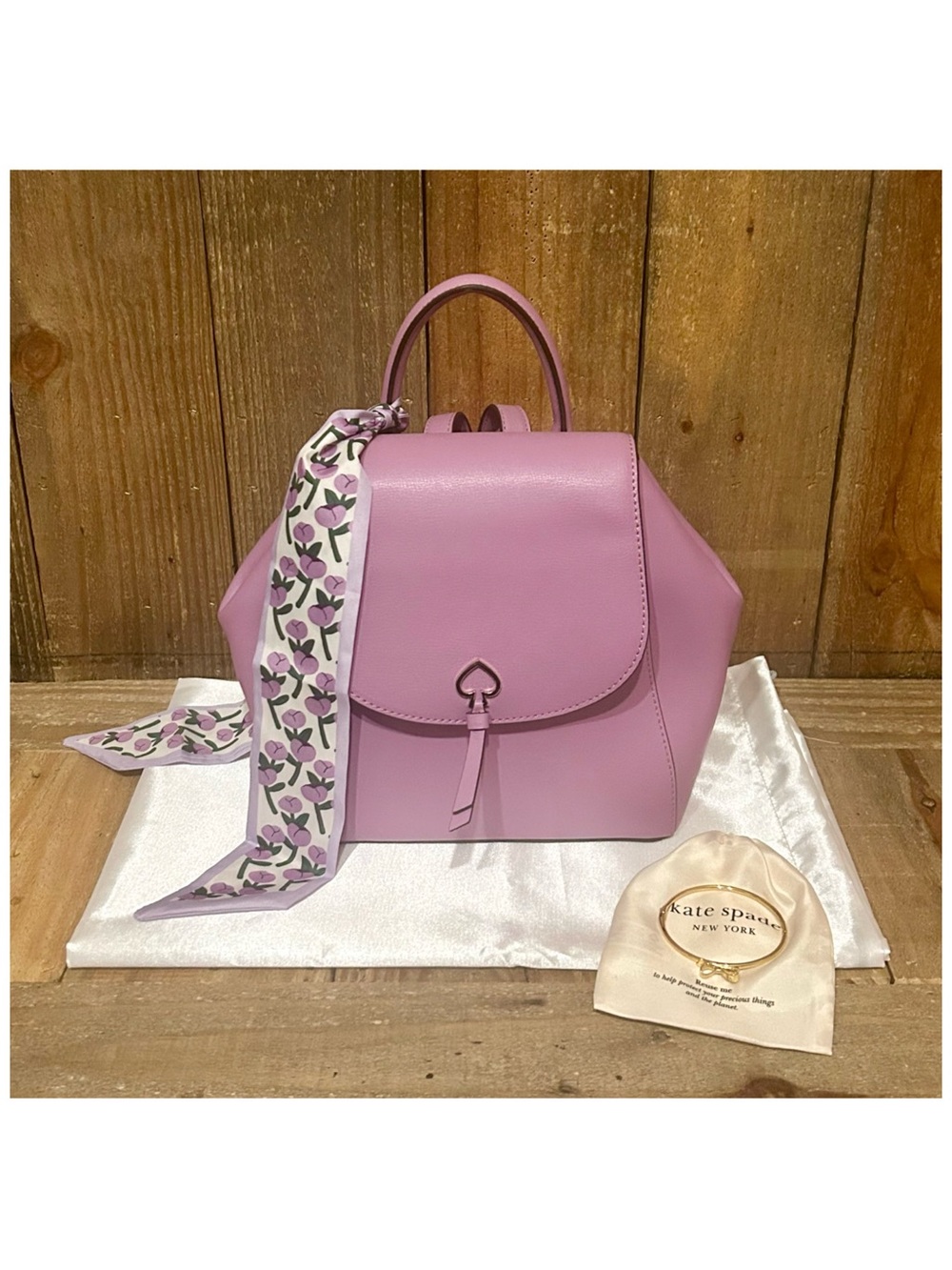 Kate Spade. 5 Piece: Adel Backpack with Free Scarf, Dust Bag, Bracelet & Bag. - Picture 16 of 16